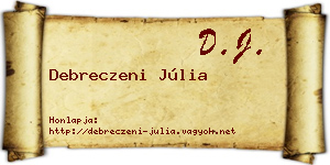 Debreczeni Júlia névjegykártya