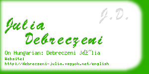 julia debreczeni business card